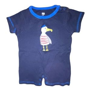 HB Baby Boys Size 3-6M blue seagull romper bodysuit